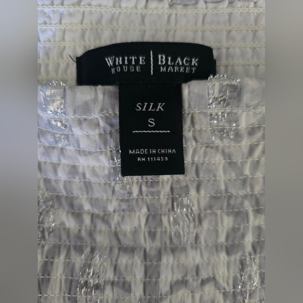 White House Black Market Silk / Metallic Skirt. Size Small- EUC - Picture 5 of 10
